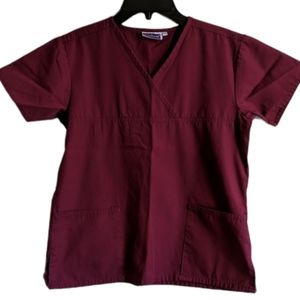 ▪️Sivvan Scrub Top V-Neck Partial Wrap Mock